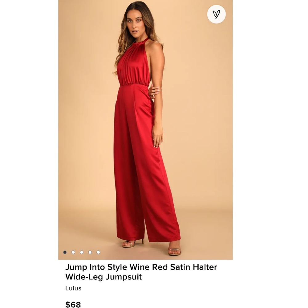 Jump Into Style Wine Red Satin Halter Wide-Leg Jumpsuit